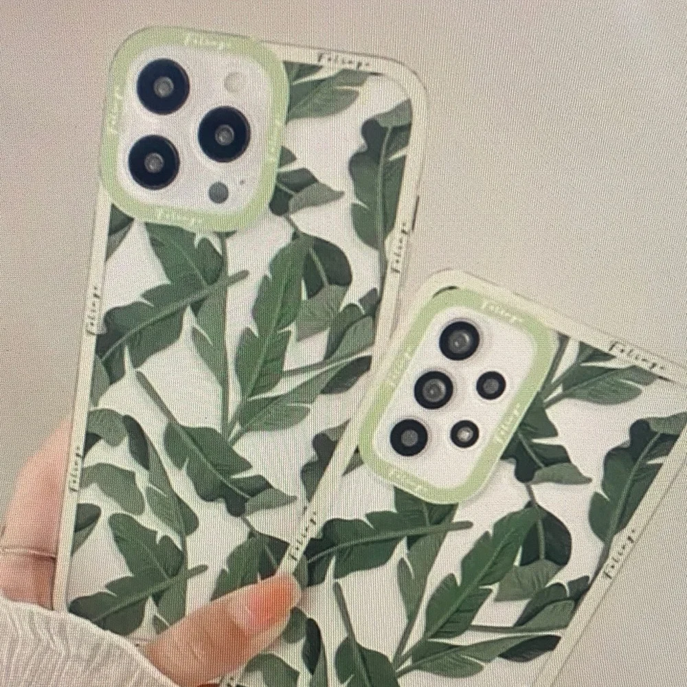 Tropical Leaf Phone Case - Green and White